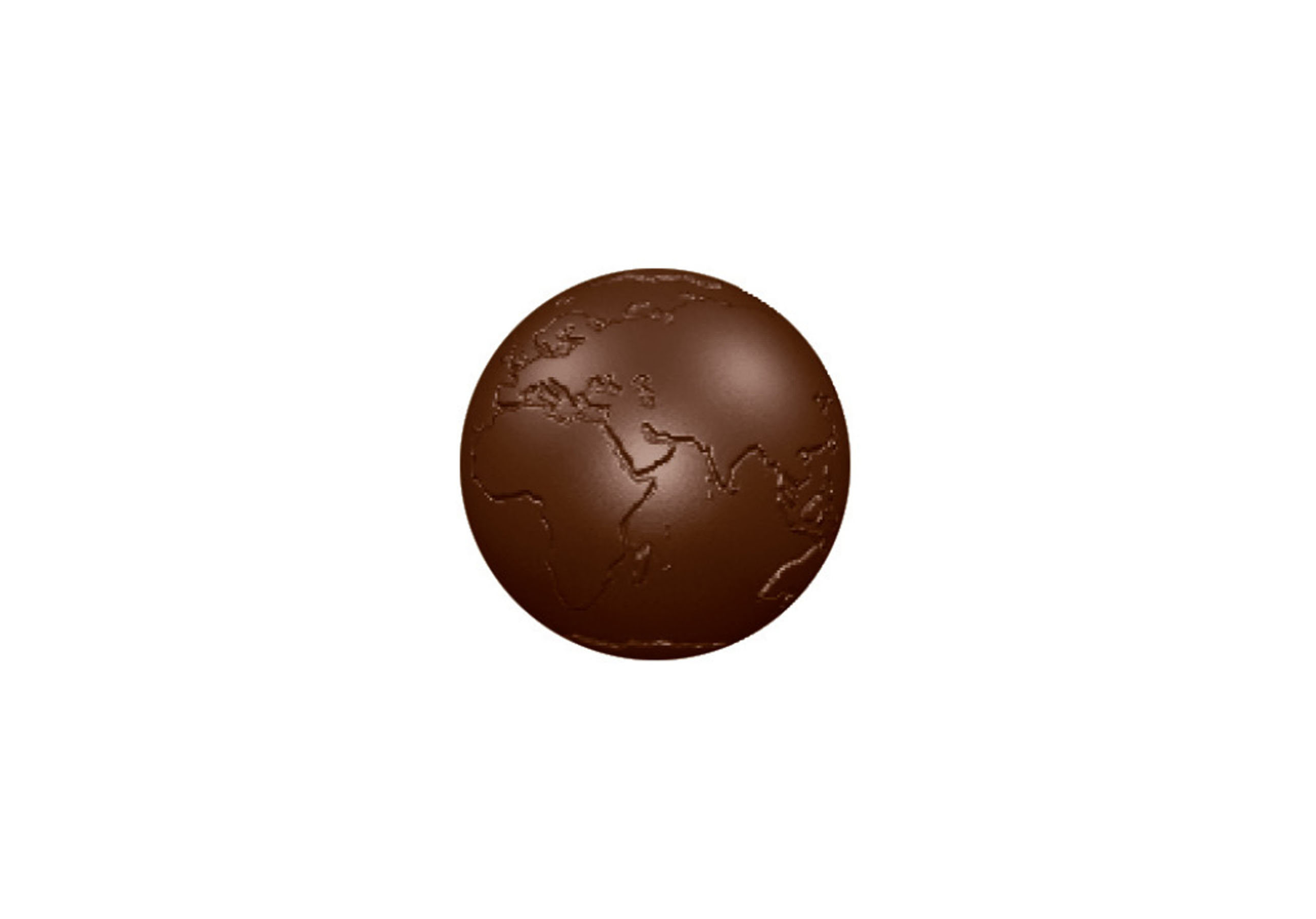 Schokoladen- Form Weltkugel, Doppelform, 275 x 135 mm, 2 x 4 Stück D: 50 mm