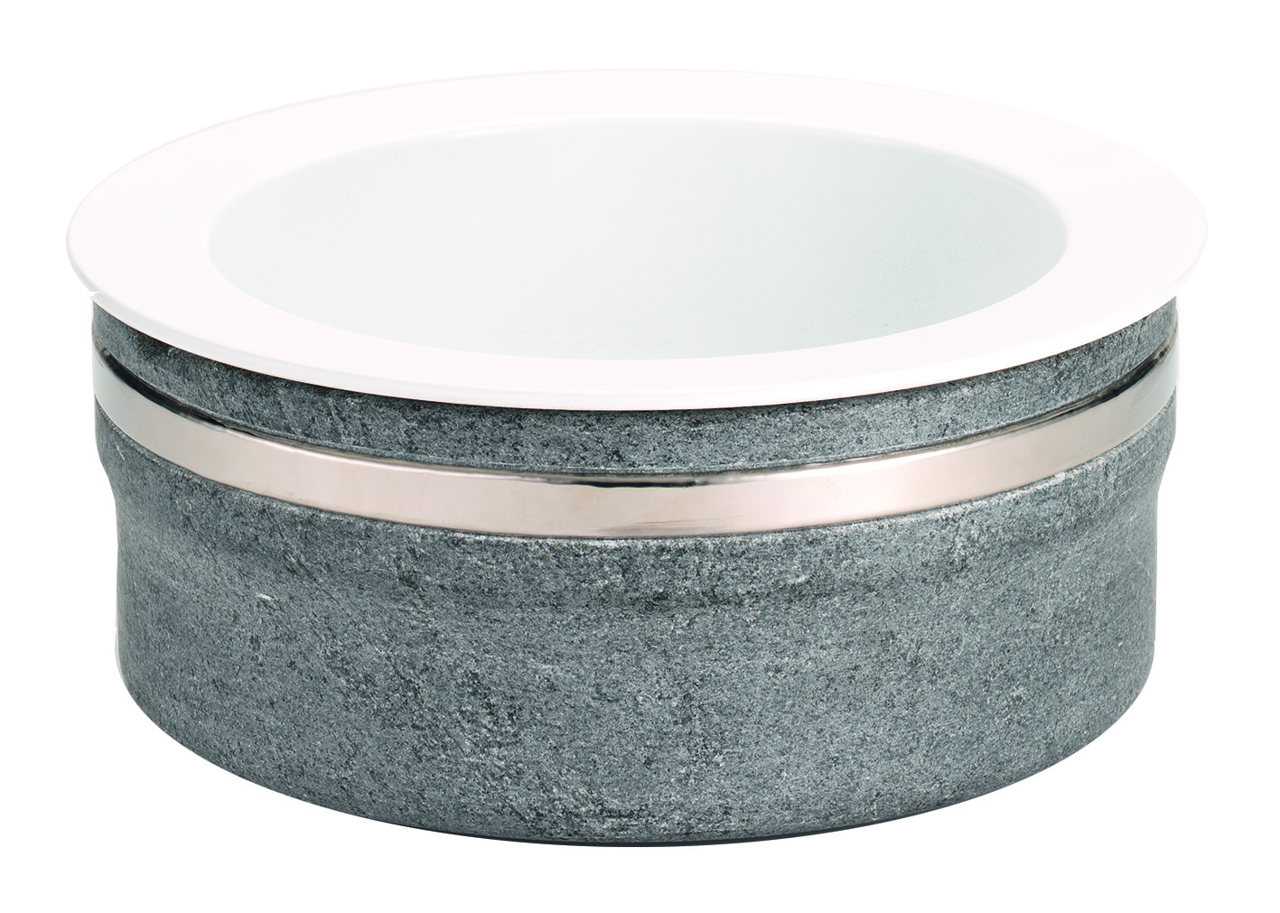 EARTH Frischeschale 300,  Speckstein mit Edelstahlring, L: 310 mm, B: 310 mm, H: 142 mm