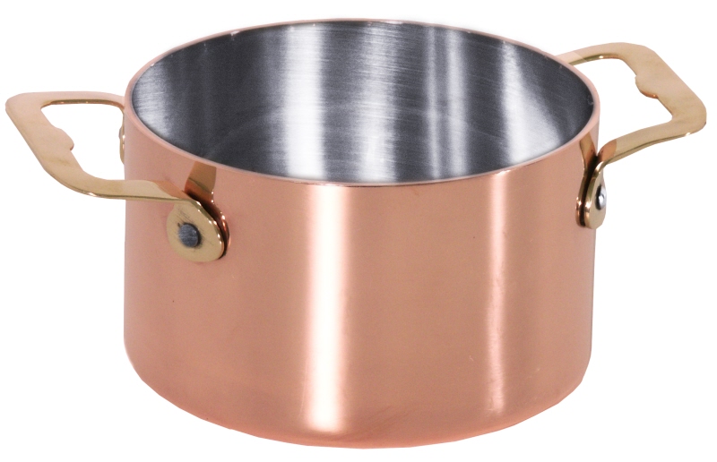 Cocotte aus Kupfer/Edelstahl, I: 0,33 ltr., D: 8,5 cm, H: 6 cm