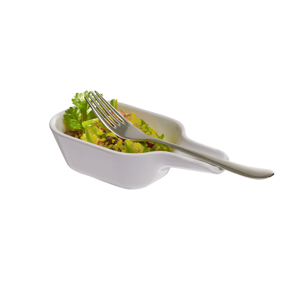 Schale TASTE, mit Loeffelablage, Melamin, weiss, 13,5 x 7,5 cm, H: 4 cm, I: 0,05 ltr.