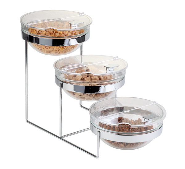 BuffetGestell SUNDAY, 7-teilig, 61 x 24 cm, H: 35 cm, Metall verchromt, Glas