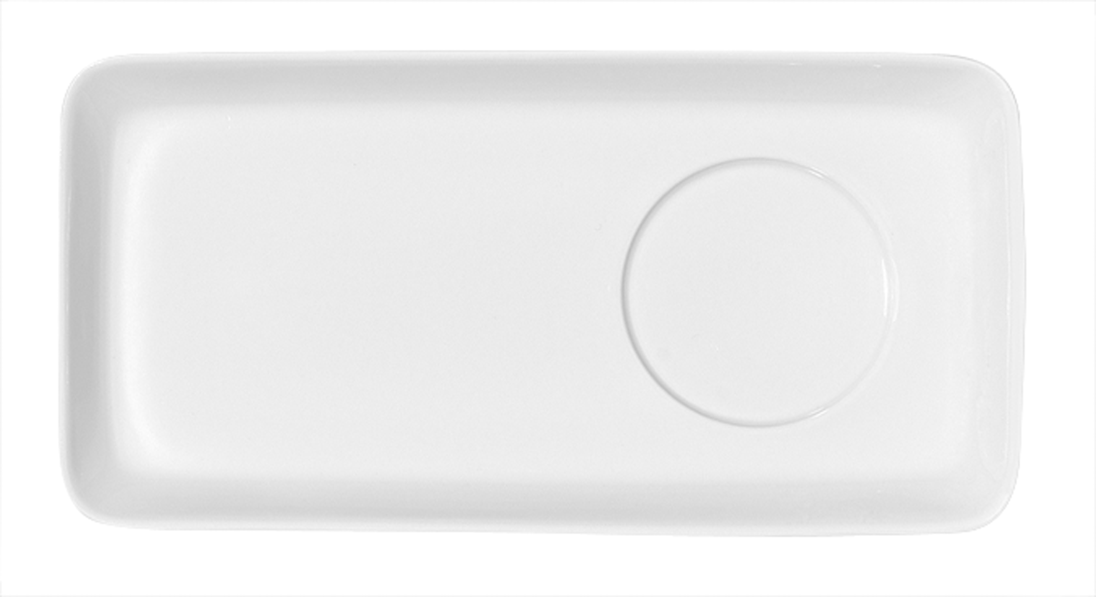 Bauscher, B1100 - Setplatte breit, weiss, uni, 25,5 x 12,7 cm