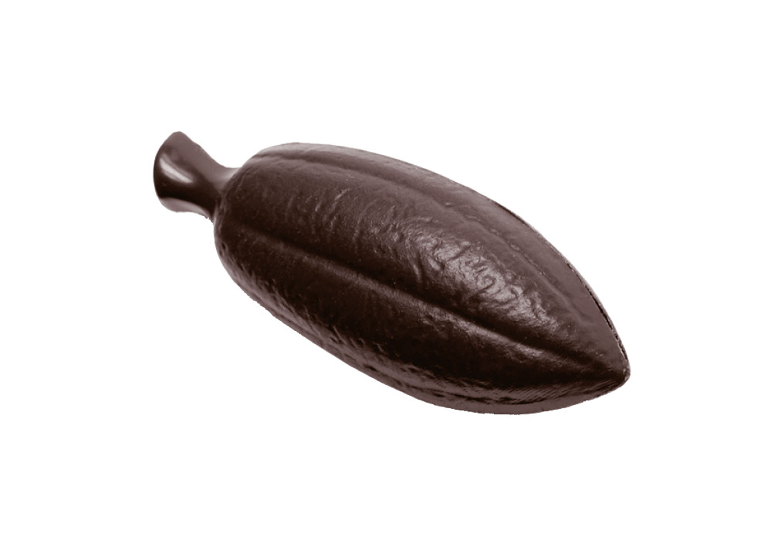 Schokoladen- Form Cacao- Schote, Doppelform, 275 x 135 mm, 4 x 4 Stück 58 x 21 x 9 mm