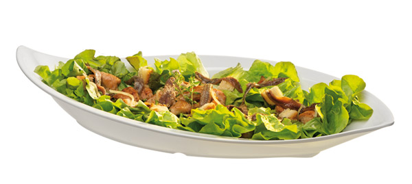 Schale LEAF, CASUAL 42 x 19,5 cm, H: 6,5 cm, Melamin, weiss, 1 ltr.