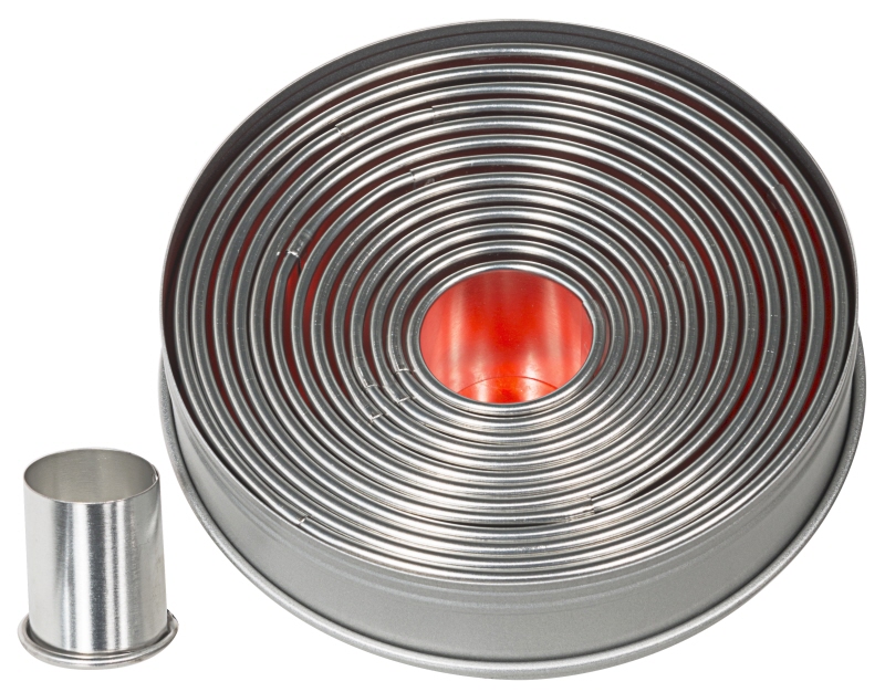 Ausstechformen, rund, glatte Form, Weißblech, D: 22 - 113 mm, H: 30 mm