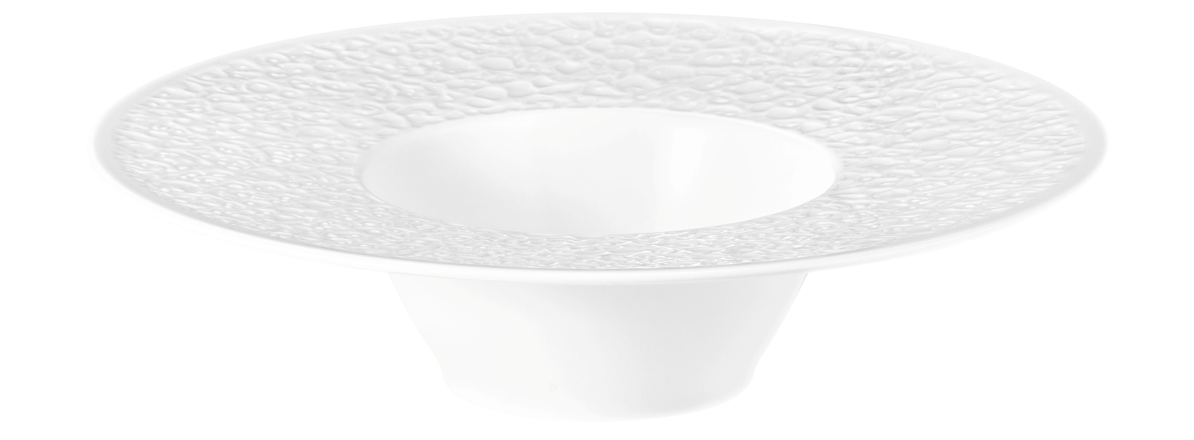 Seltmann Weiden, Nori : Weiss - Pastateller tief, Relief breit, 26,5 cm/ 0,37 ltr.