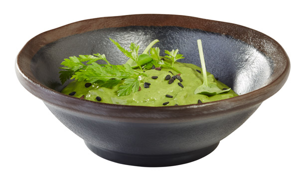 Schale MARONE D: 11 cm, H: 3,5 cm, 0,13 ltr., Melamin, schwarz, brauner Rand