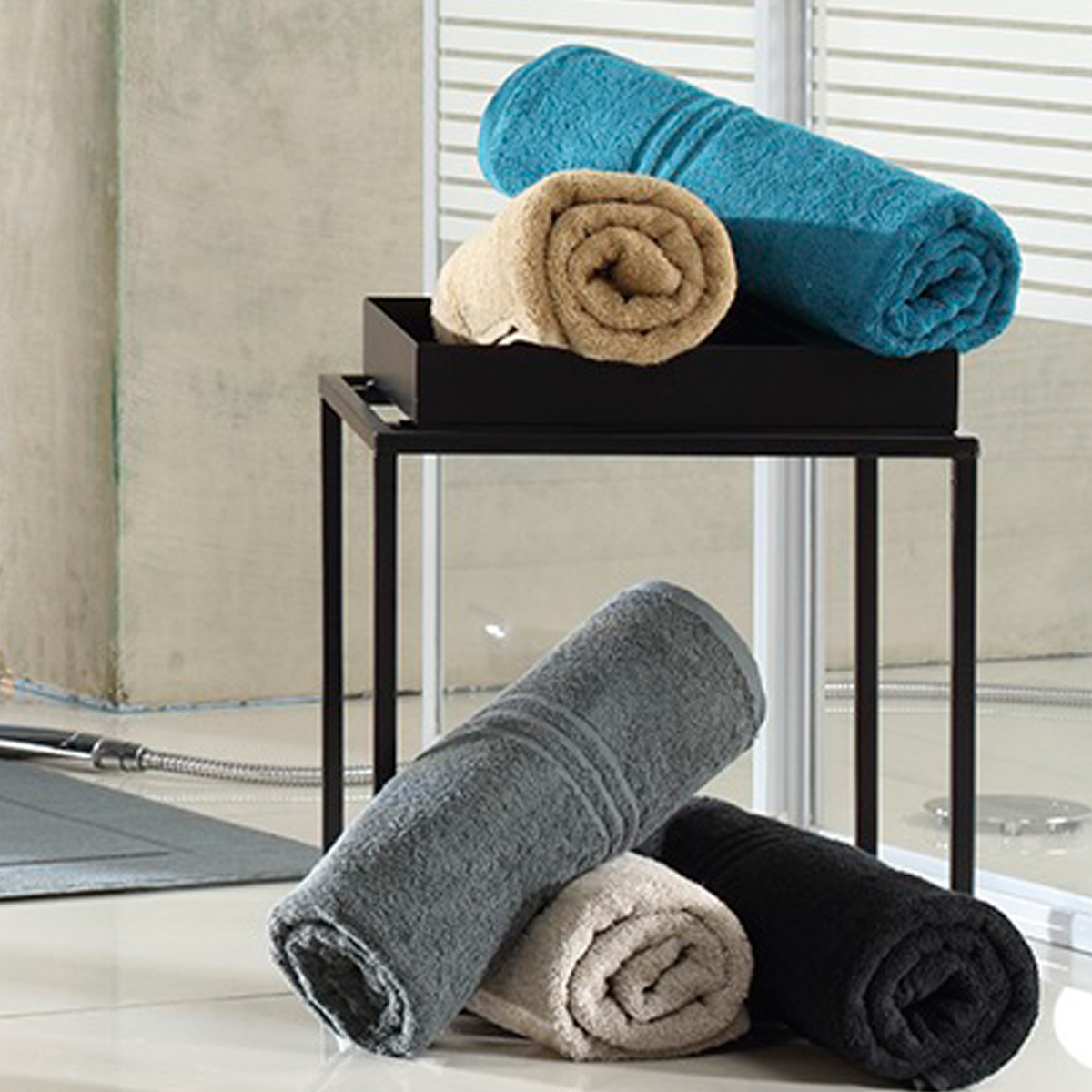 Florenz - Walkfrottier m. HT-Doppelborte, 450 g/ m²