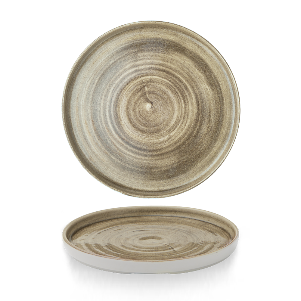 Churchill, Stonecast Patina : Antique Taupe - Teller flach m. erhöhten Rand, 26 x 2 cm