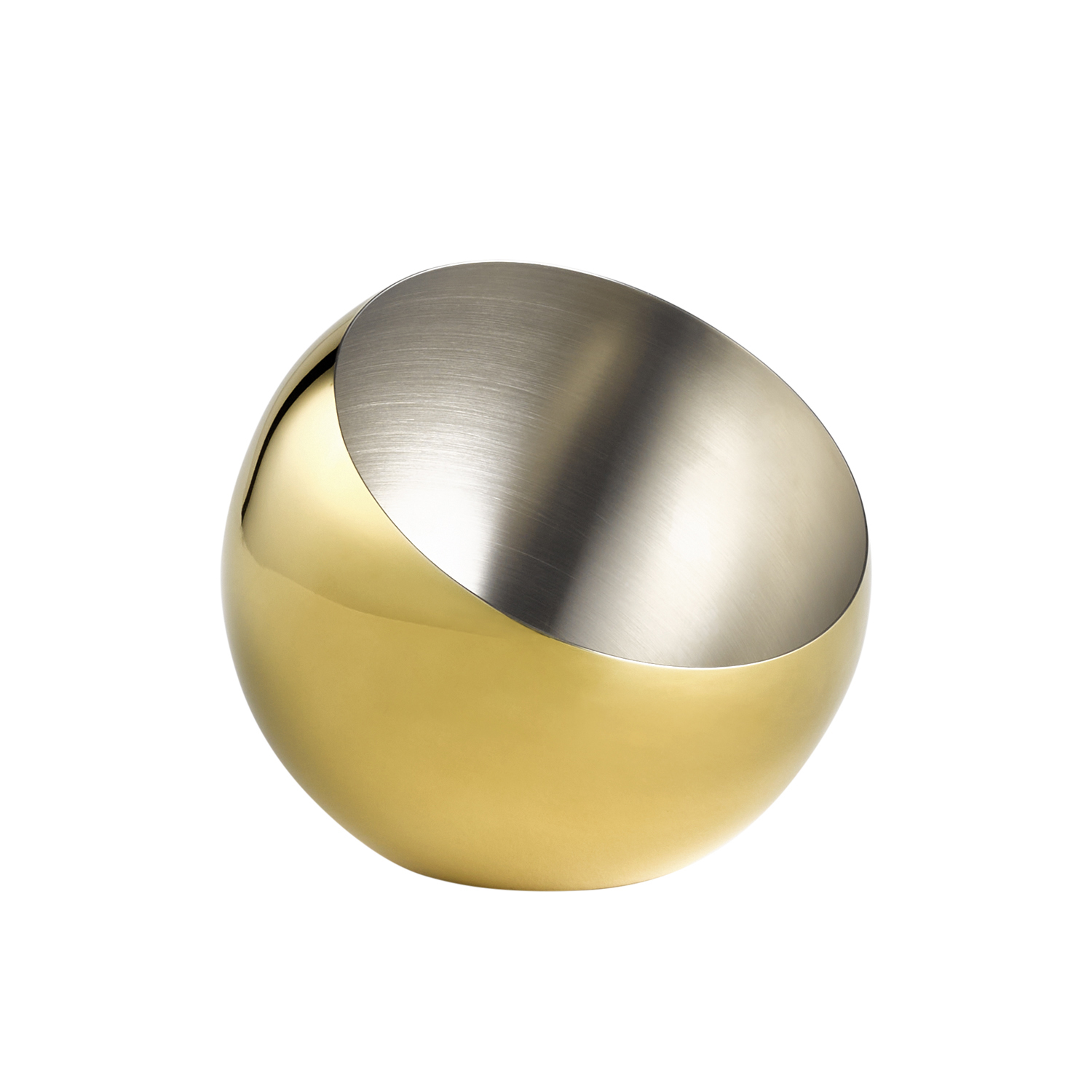 Schale SPHERE, Edelstahl 18/8, D: 16 cm, H: 15 cm, I: 0,8 ltr., innen: mattiert, aussen: goldfarben