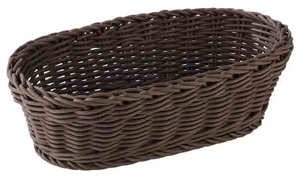 Baguette Korb, oval, 28 x 16 cm, H: 8 cm, PP, Fb. Braun