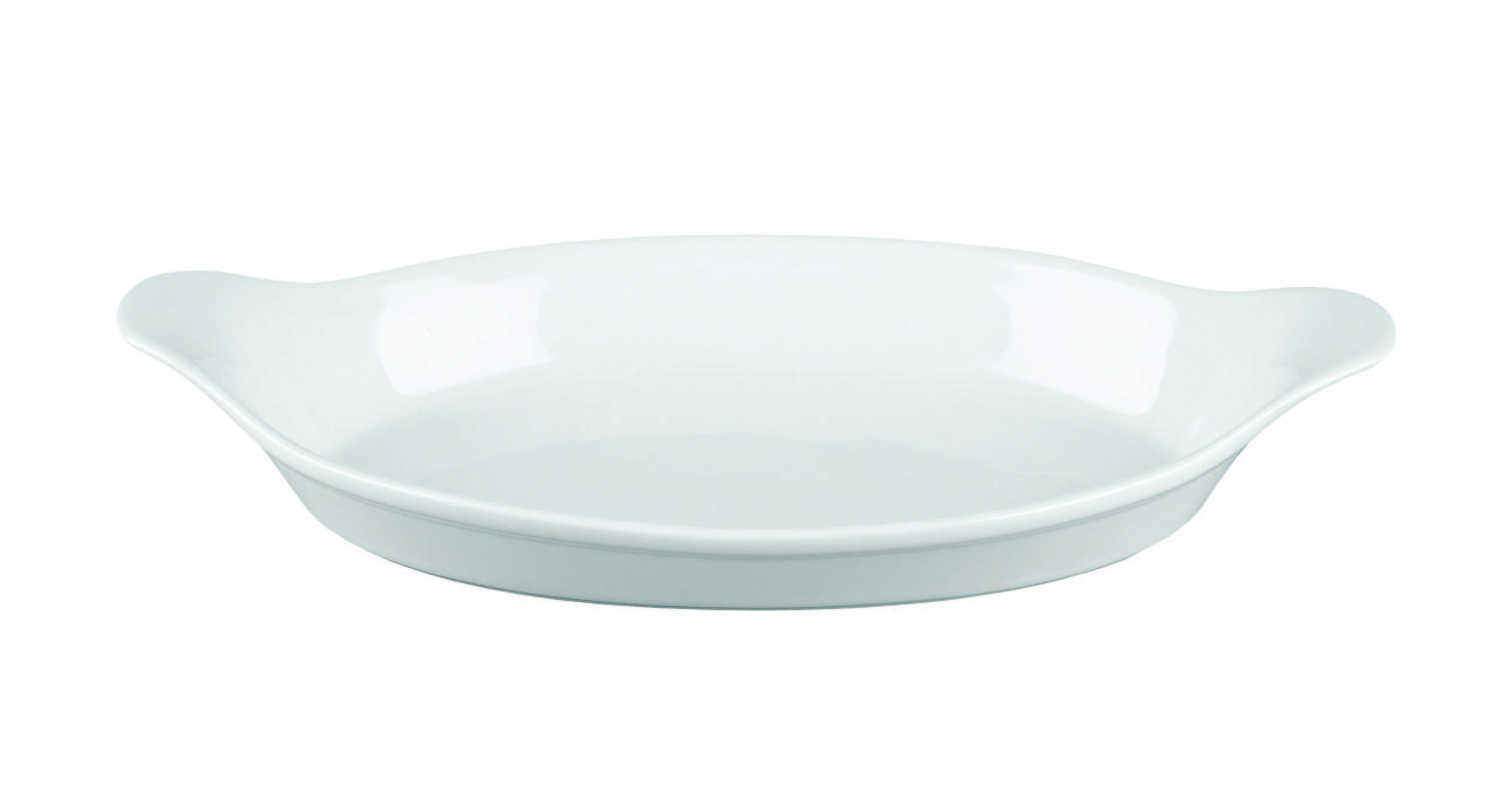 Churchill, Cookware - Auflauf-, Backform oval m. 2 Griffen, uni/ weiss, 23,2 x 12,5 cm/ 0,38 ltr.