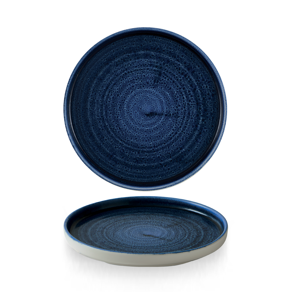 Churchill, Stonecast Plume : Ultramarine - Teller flach m. erhöhten Rand, 21 x 2 cm