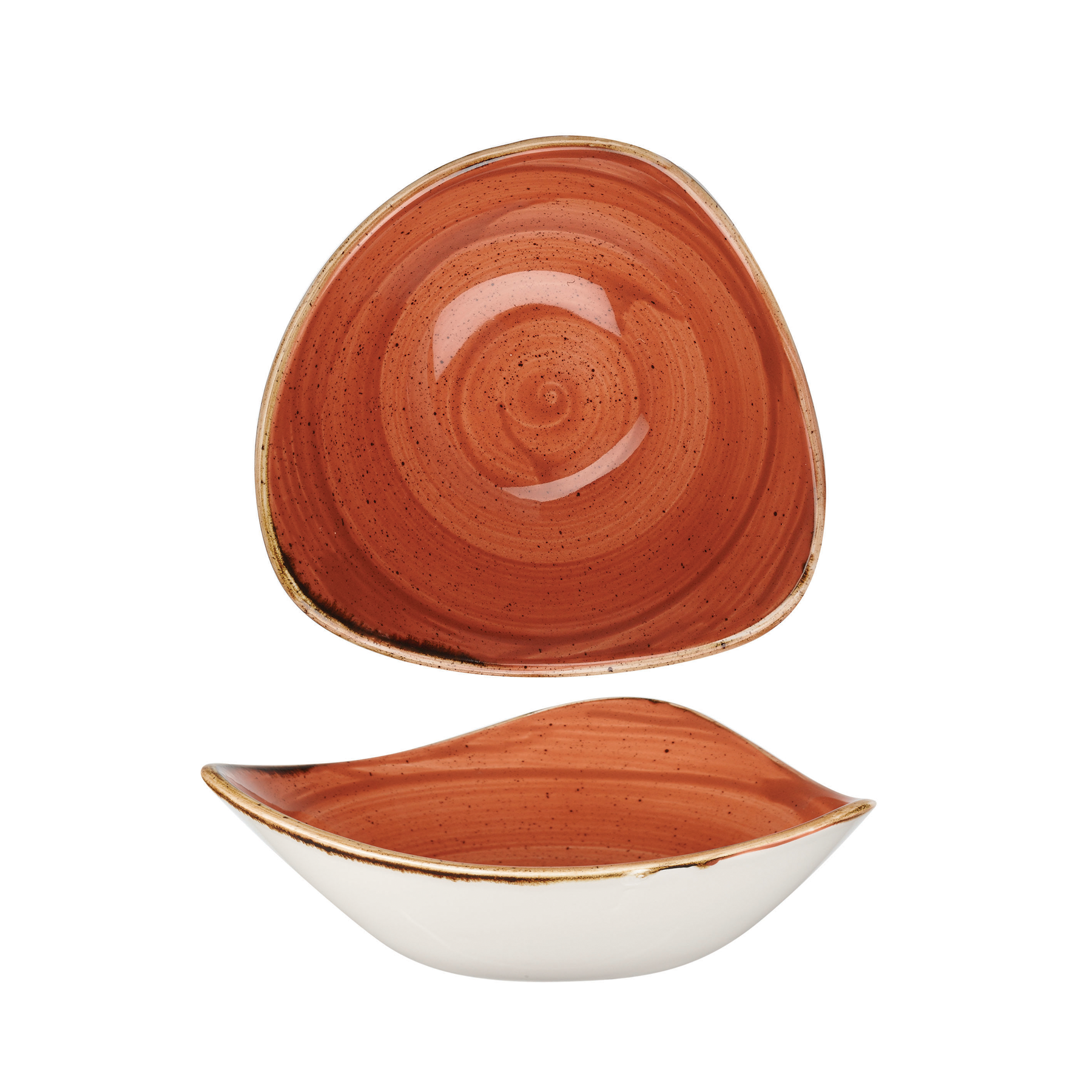 Churchill, Stonecast : Spiced Orange - Schale dreieckig, 15,3 cm/ 0,26 ltr.