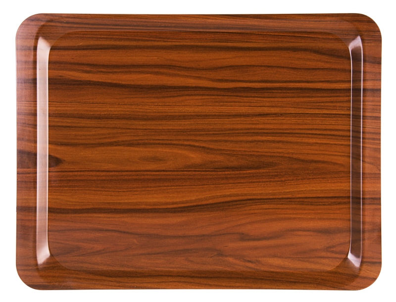 Serviertablett, nussbaumfarben, Pressholz, 52 x 39 x 1,5