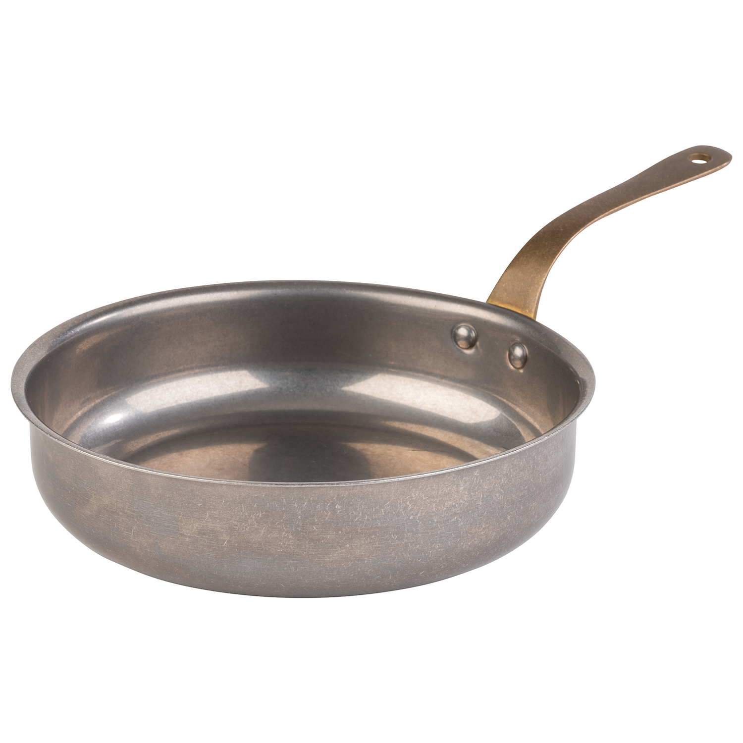 Stielkasserolle / Serviertopf, Edelstahl, D: 18,5 cm, H: 4,5 cm; I: 0,9 ltr., Farbe: Antik-Edelstahl-Look