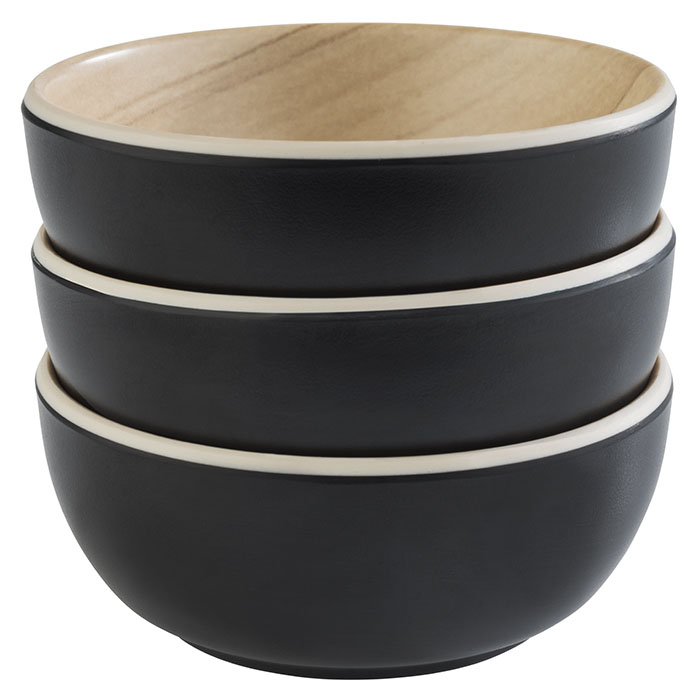 Schale FRIDA, D: 8,5 cm, H: 3,5 cm, Melamin, innen: Holzoptik