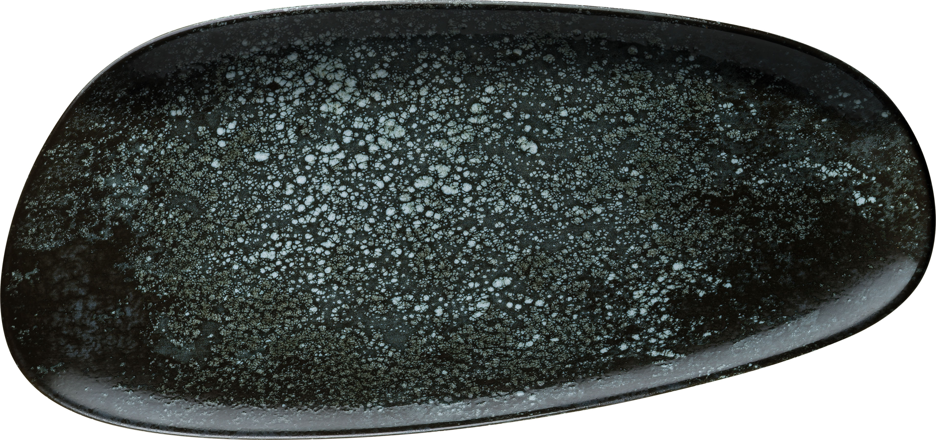 Cosmos, Black : Vago Platte oval asymmetrisch, 37 x 17 cm