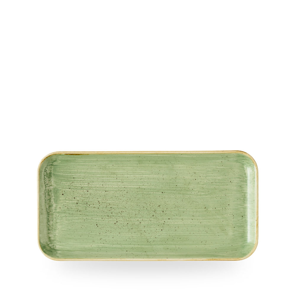 Churchill, Stonecast : Sage Green - Flared Platte rechteckig 30 x 15 cm