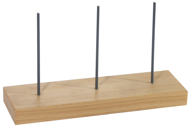 Bon-, Zettelspiess mit Holzfuss, Kunststoff, 3 Spieße, 19,5 x 6 x 11 cm