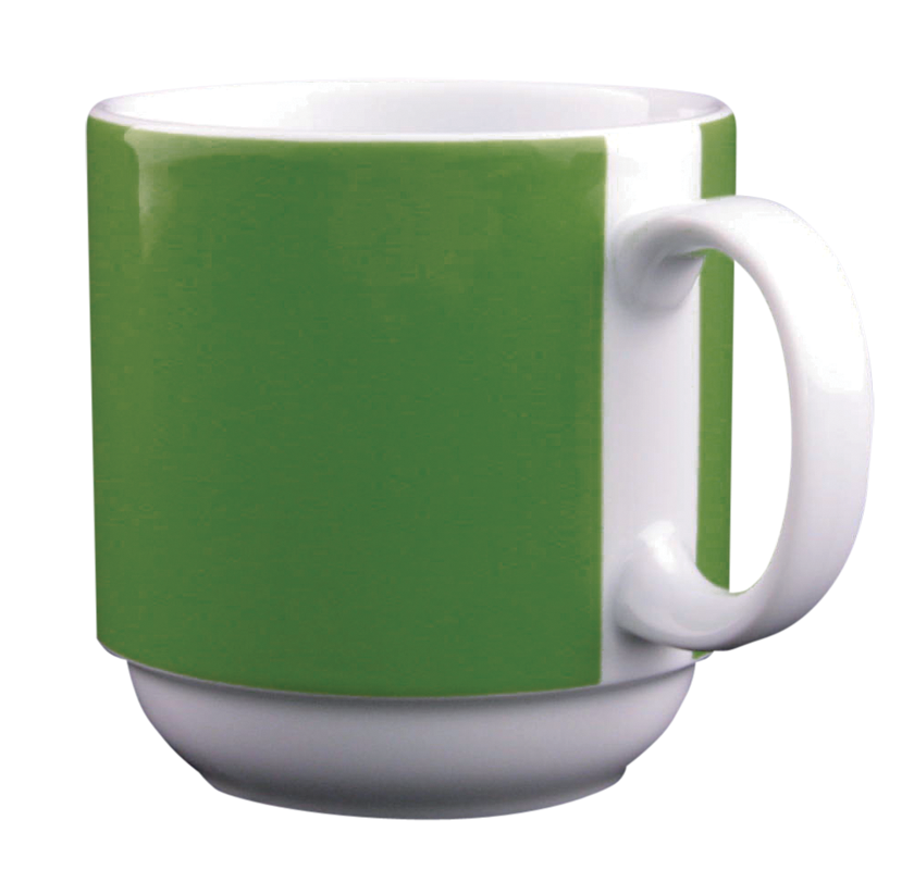 Eschenbach, Color - Kaffeebecher stapelbar, weiss/ dunkelgrün, 0,30 ltr.
