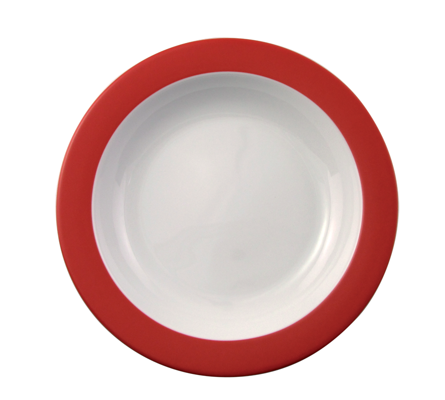 Eschenbach, Color - Suppen-, Pasta-, Salat-Teller, tief Fahne, weiss/ rot, 21,5 cm