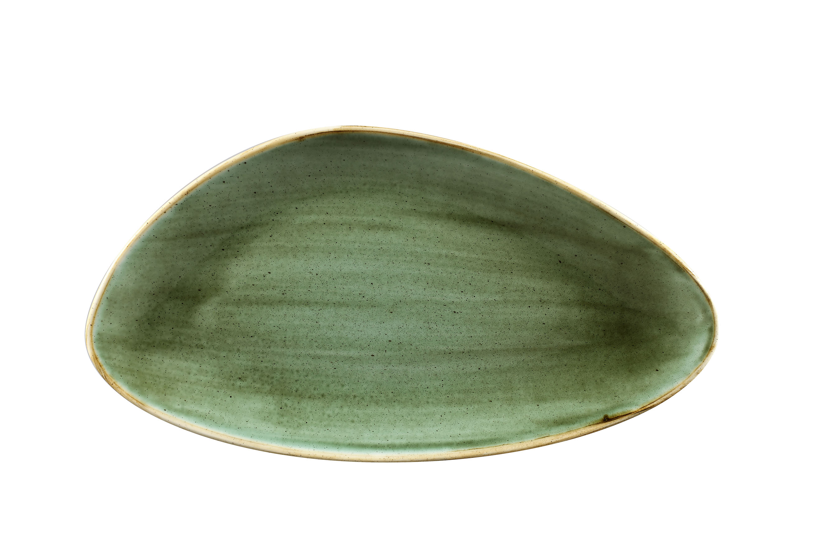 Churchill, Stonecast : Samphire Green - Chefs Platte dreieckig, 35,5 x 18,8 cm