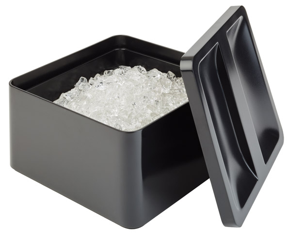Eisbox 27 x 27 cm, H: 15 cm, Box + Deckel aus SAN, mit herausnehmbarem Tropfeinsatz