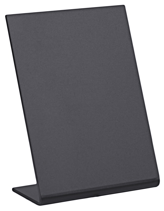 Kreidetafel L-Form A7, schwarzes Acryl, H: 10,5 cm, B: 7,4 cm