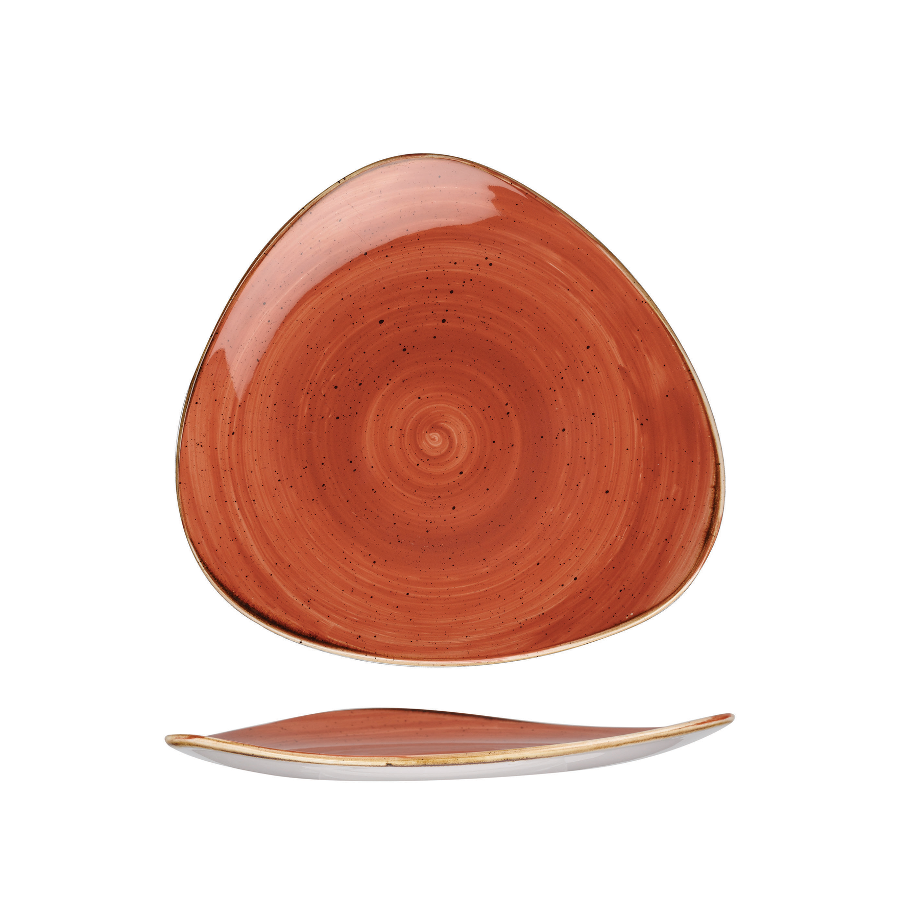 Churchill, Stonecast : Spiced Orange - Teller flach dreieckig, 24,5 cm