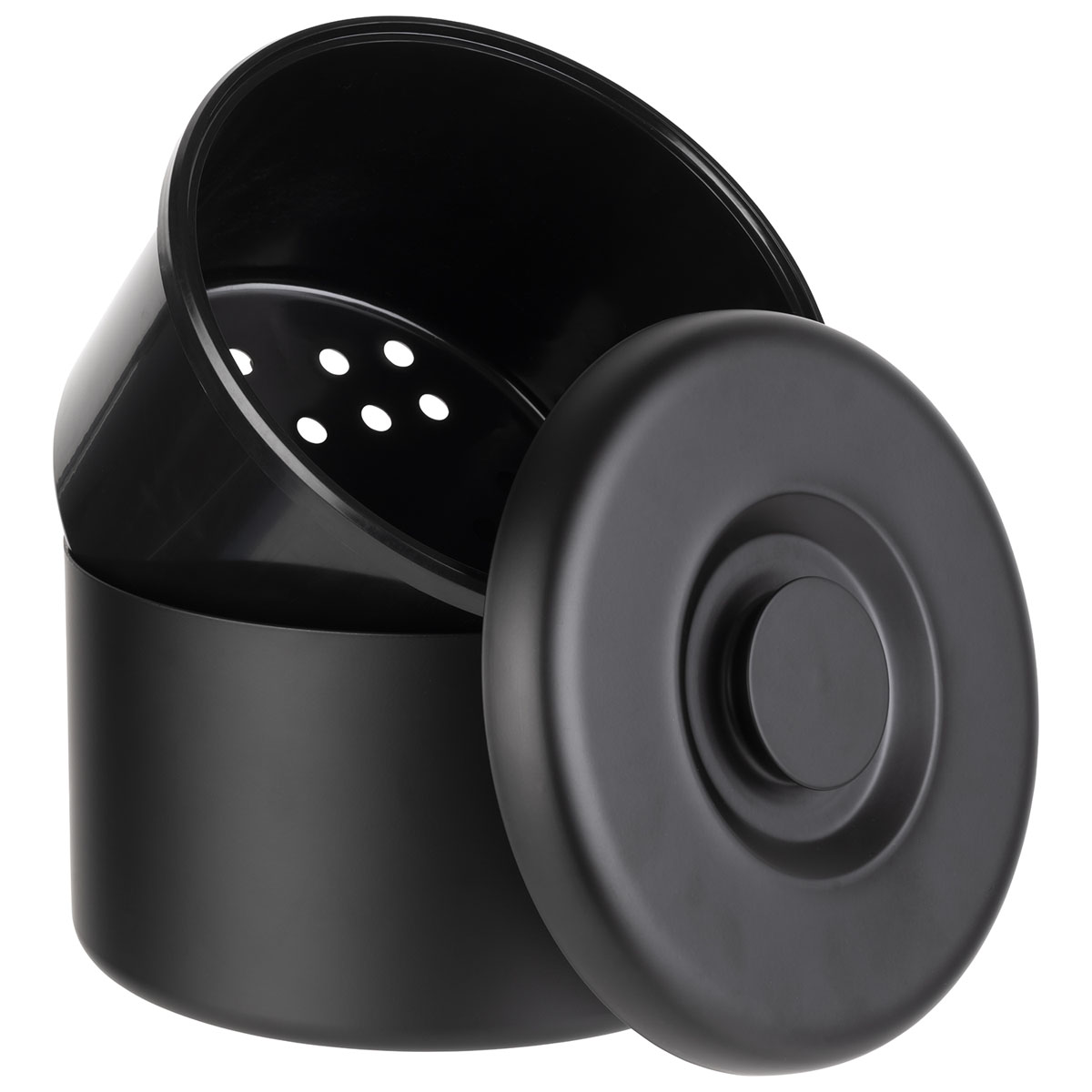 Eisbox ARCTIC, Aluminium schwarz matt, PS, für ca. 300 Eiswürfel, D: 27 cm, H: 20 cm, I: 6 ltr.