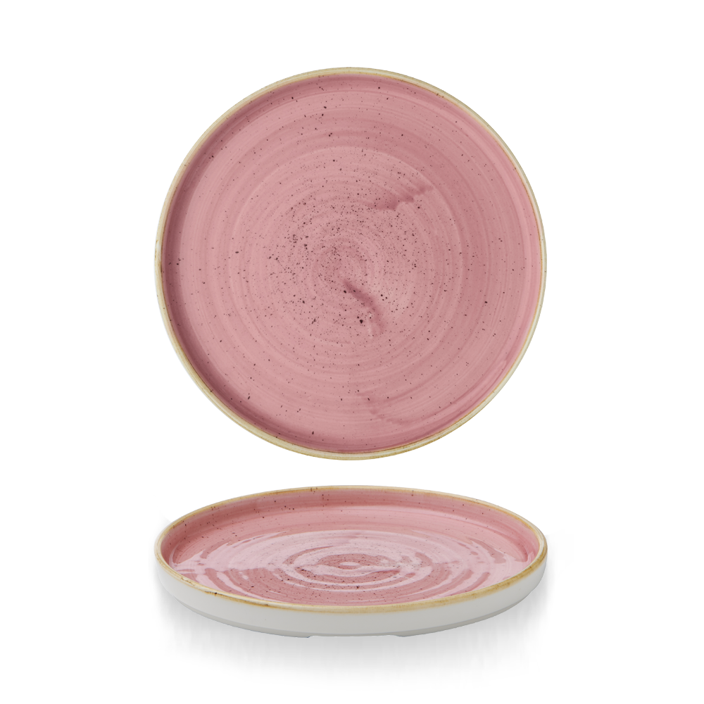 Churchill, Stonecast : Petal Pink - Teller flach m. erhöhten Rand, 21 x 2 cm