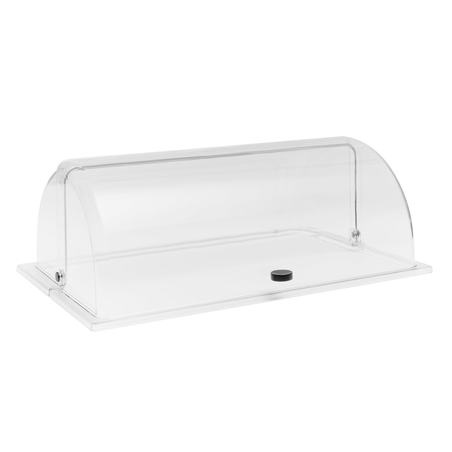 GN 1/1 Rolltophaube, Polycarbonat, schwarzer Griff, 53 x 32,5 x 19 cm