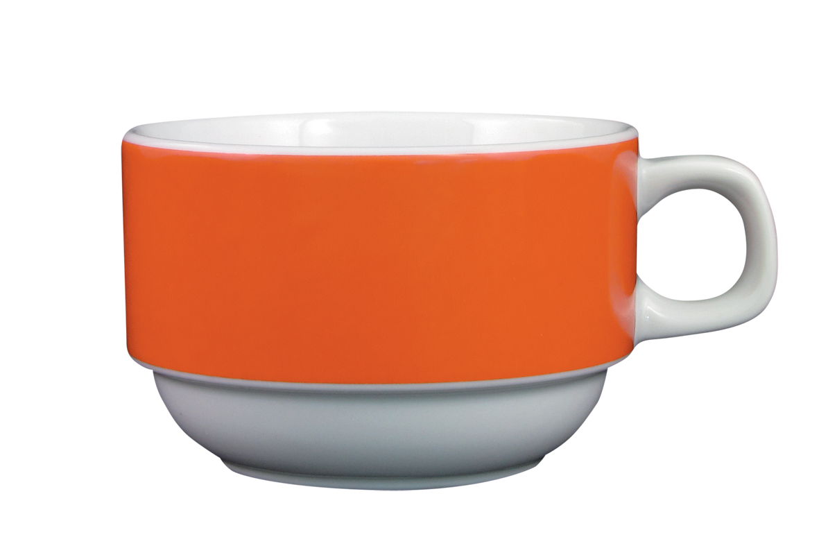 Eschenbach, Color - Kaffee-Obere stapelbar, weiss/ orange, 0,18 ltr.