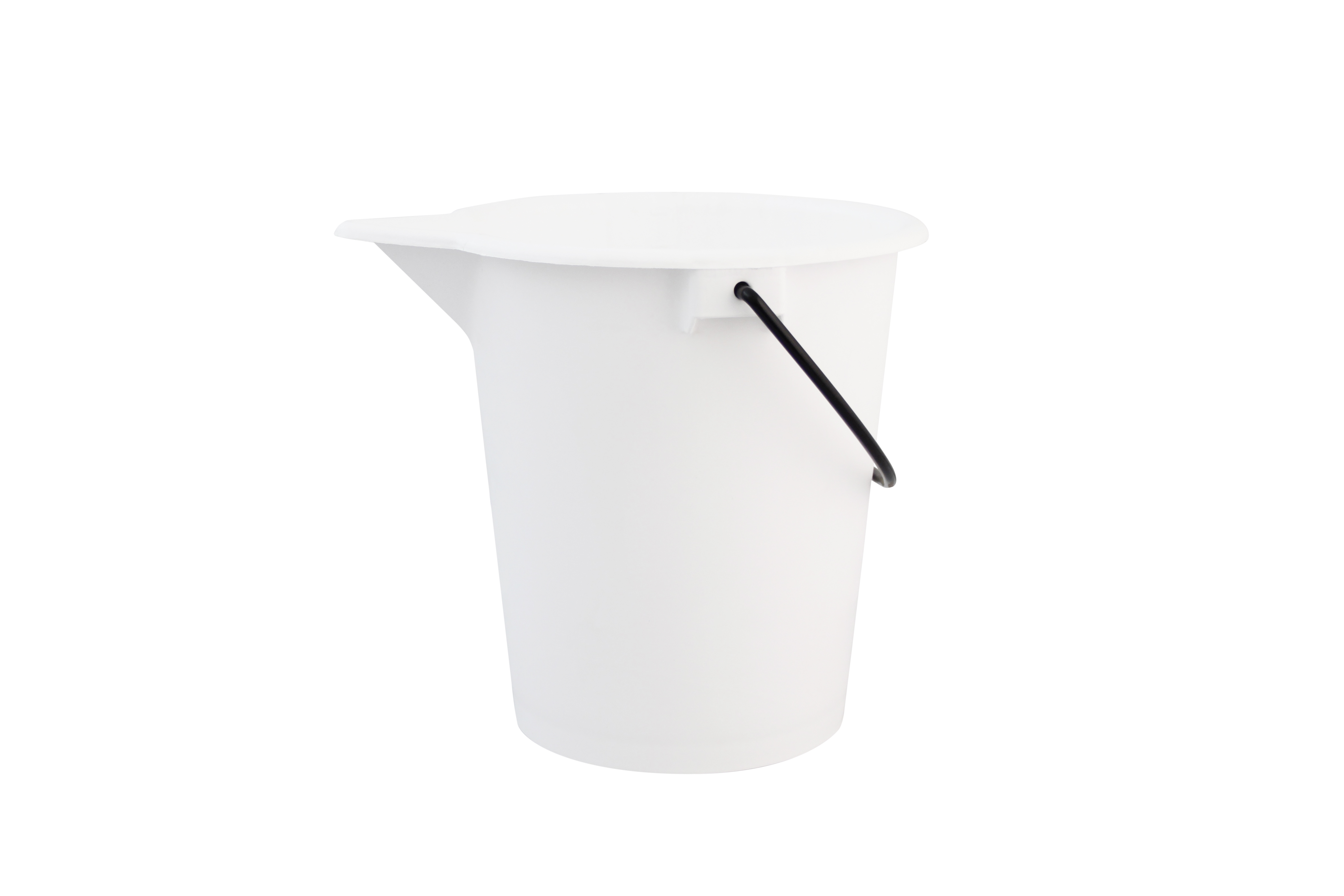 Eimer mit Ausguss, LDPE weiss, D: 280 mm, H: 300 mm, Inhalt: 10 ltr.