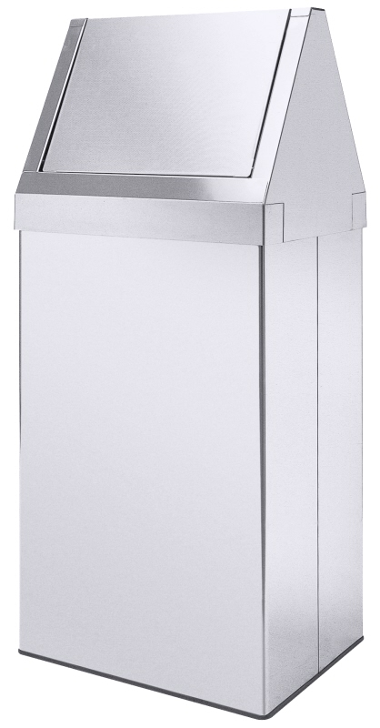 Abfallbehälter mit Schwingdeckel, Edelstahl, I: 70 ltr., B: 40 cm, T: 30 cm, H: 88 cm