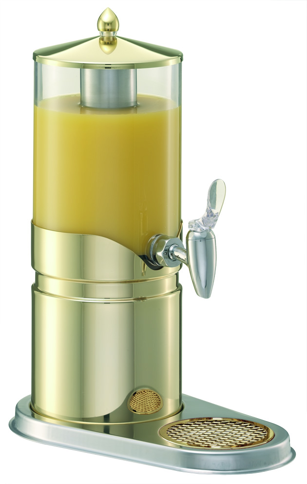 ELEGANCE Saftkanne 2,5 ltr., Gold, klarer Behälter, L: 336 mm, B: 205 mm, H: 435 mm