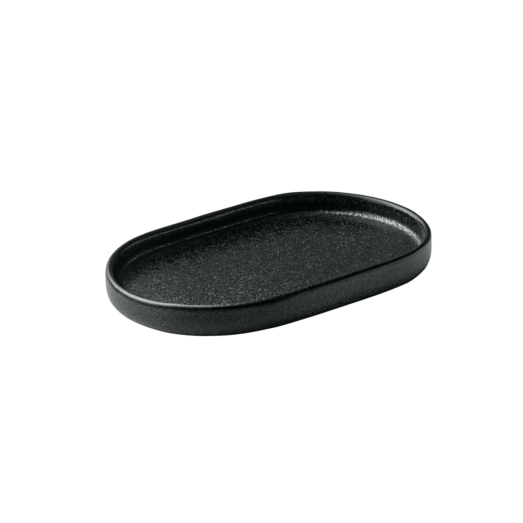 Playground, Steinzeug - NARA Schwarz : Platte oval, 18 cm