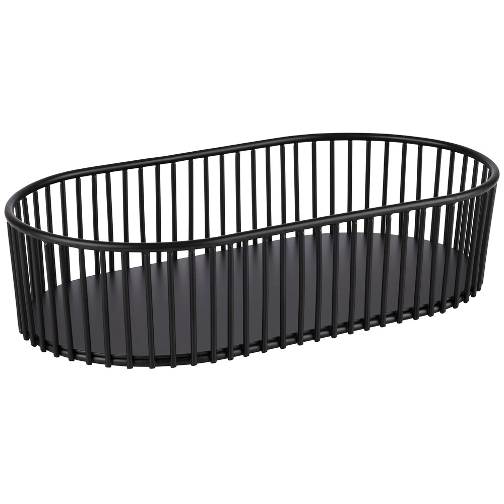 Korb oval URBAN, Metall schwarz, 29 x 16 cm, H: 7 cm