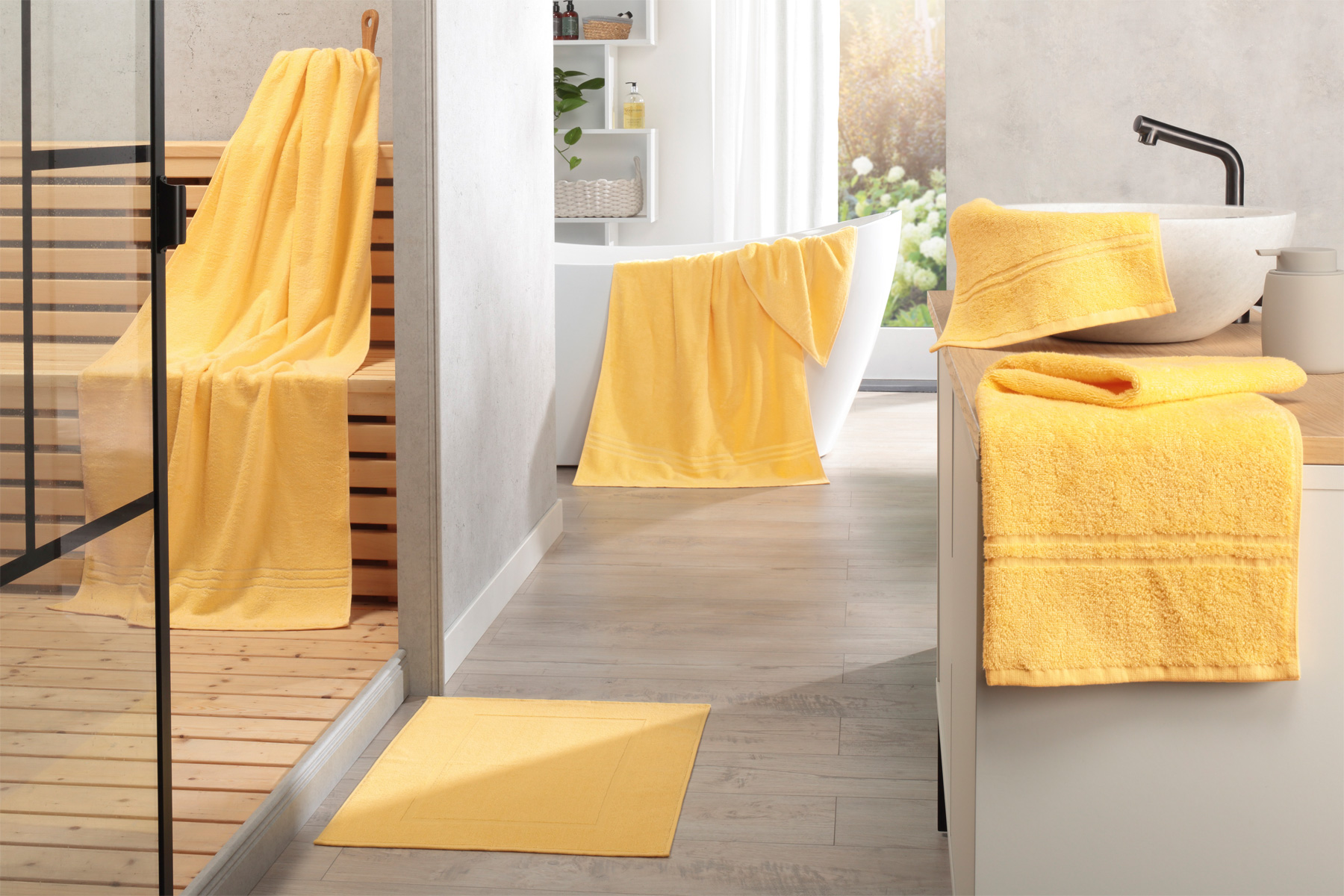 Florenz - Walkfrottier m. HT-Doppelborte, 450 g/ m²