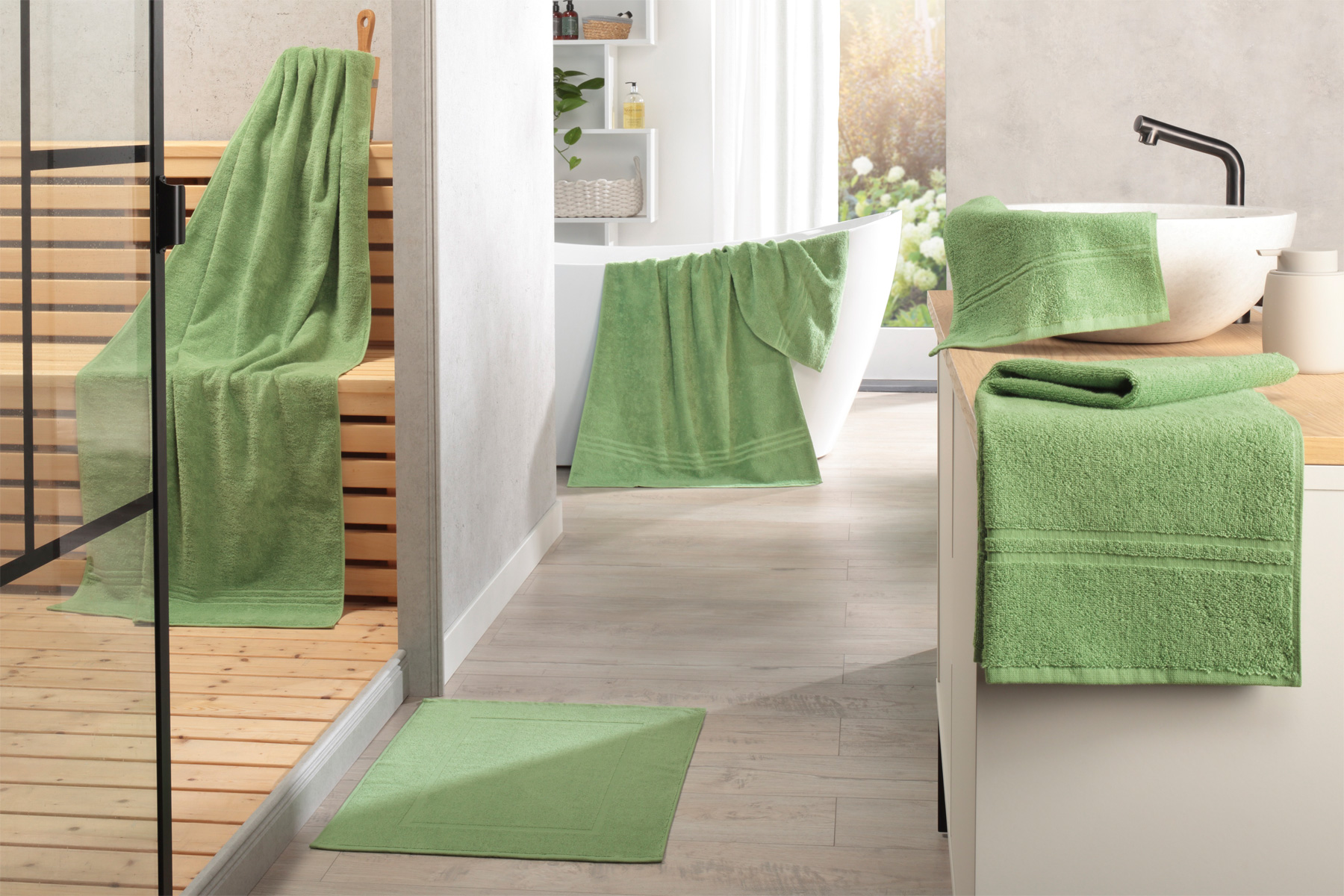 Florenz - Walkfrottier m. HT-Doppelborte, 450 g/ m²