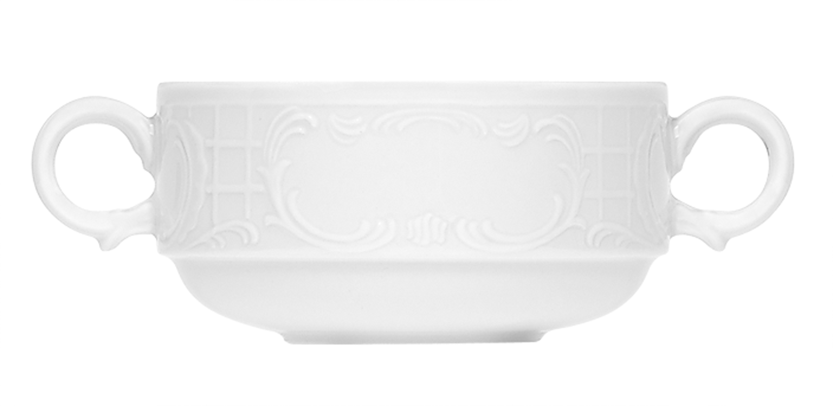 Bauscher, Mozart - Suppen-Obere stpb. m. 2 Hkl., weiss, uni, 0,28 ltr.