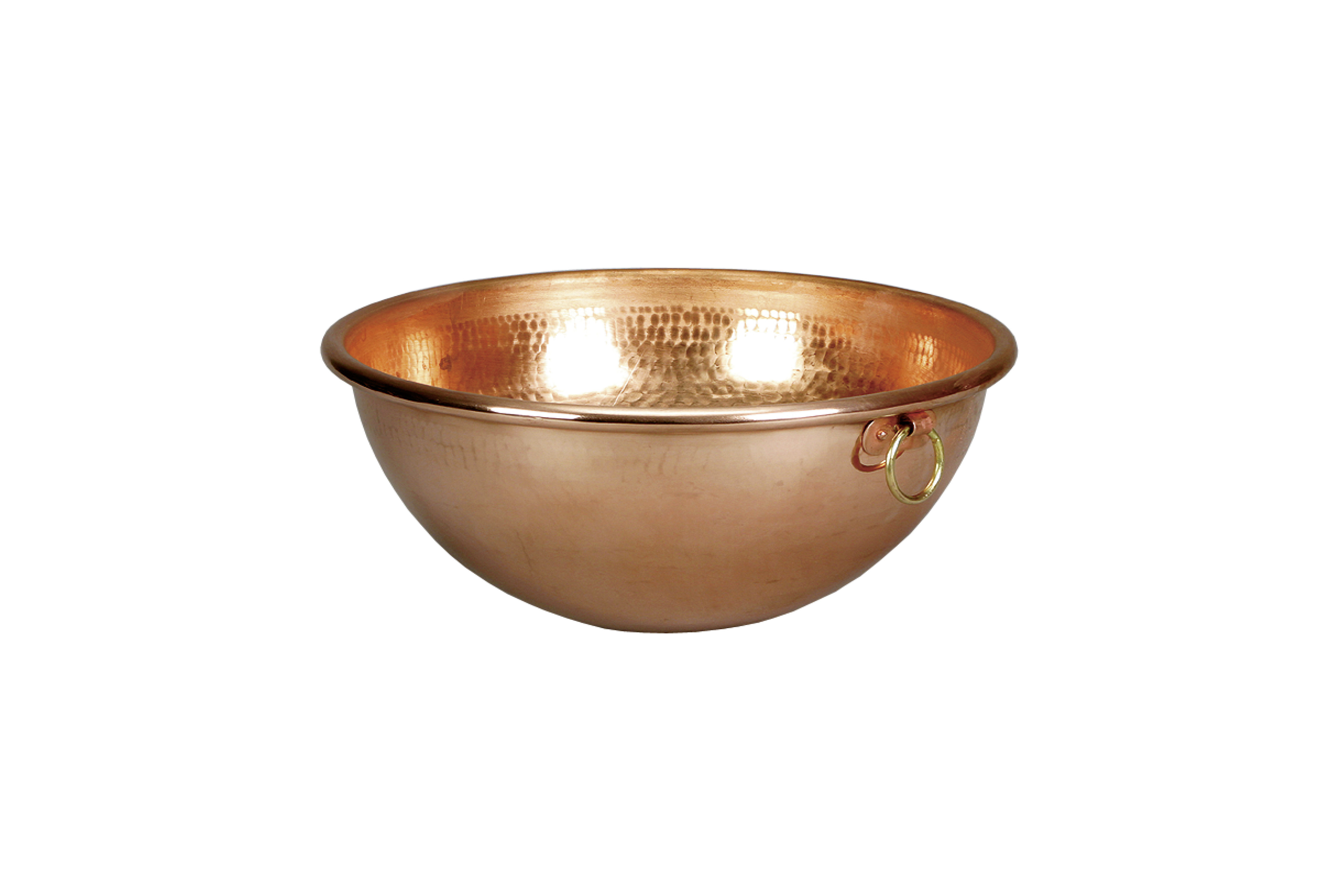 Kupfer-Eiweissschüsseln mit Aufhängeringen, 260 mm/ 4,6 ltr.