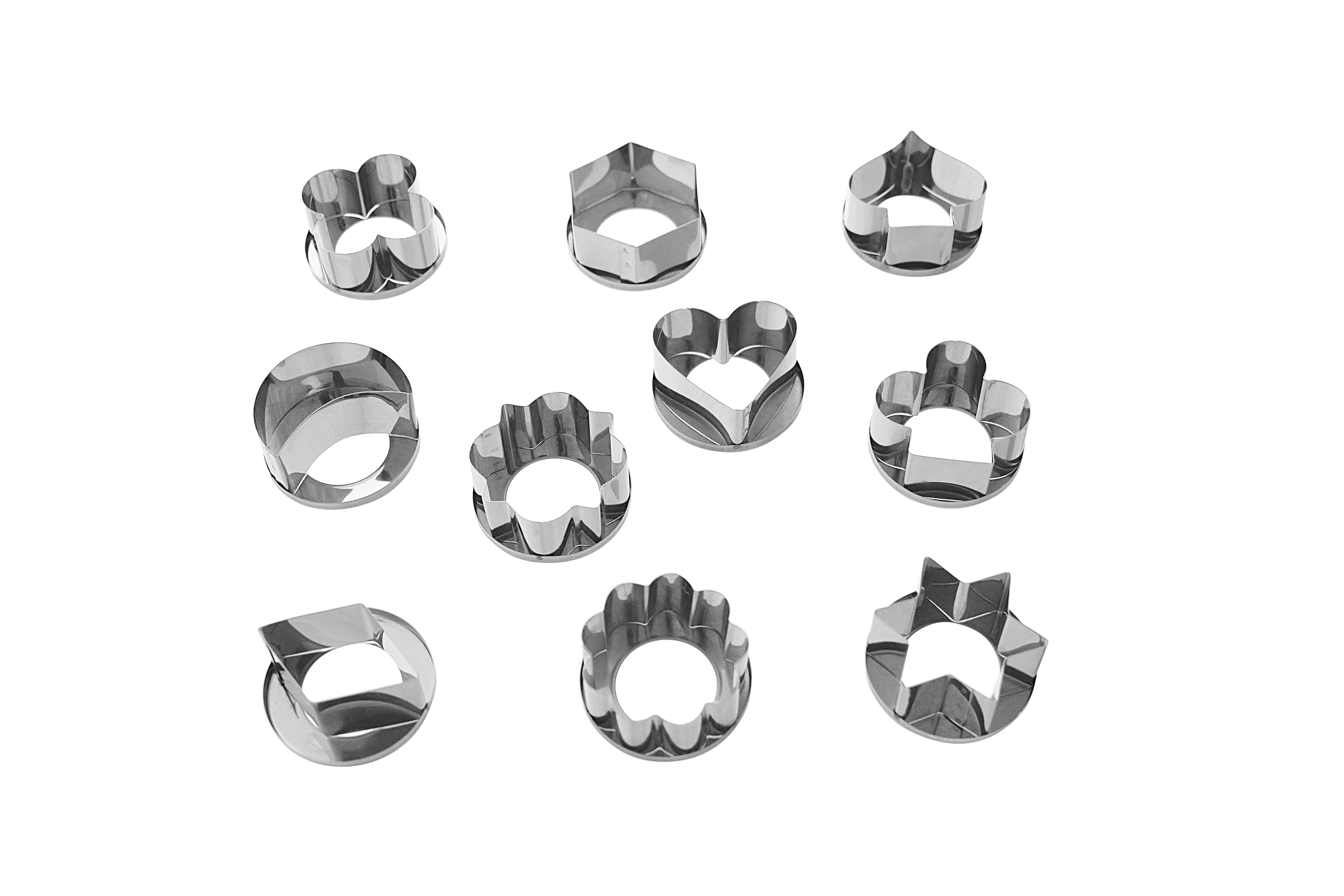 Weihnachtsausstecher 10-teilig, D: 50 mm, Edesltahl