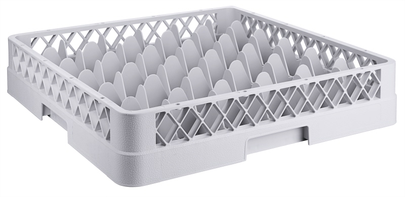 Gläserspülkorb GLAS/TASSE, graues PP, 36 Fächer, Glas: H: 8 cm und D: 7 cm