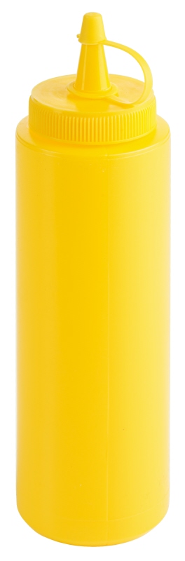 Quetschflasche gelb, I: 0,25 ltr., D: 5 cm, H: 19 cm, PE