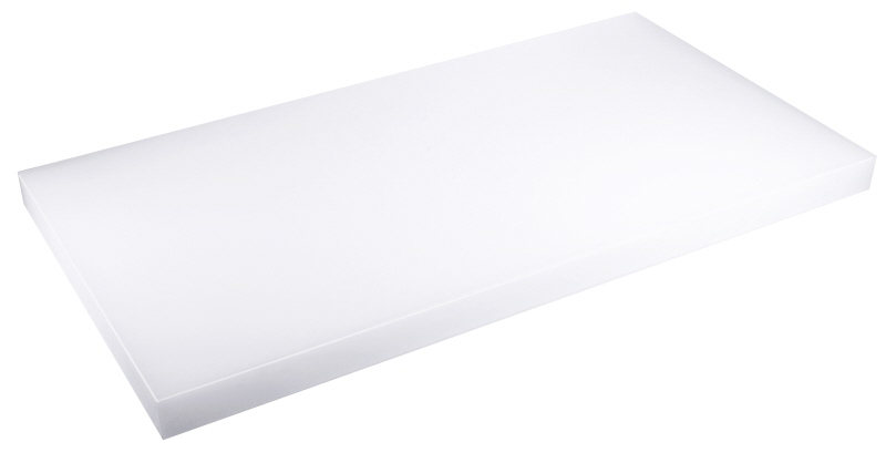 Schneidbrett, weiß, LDPE, mit Füßchen, 75 x 40 cm