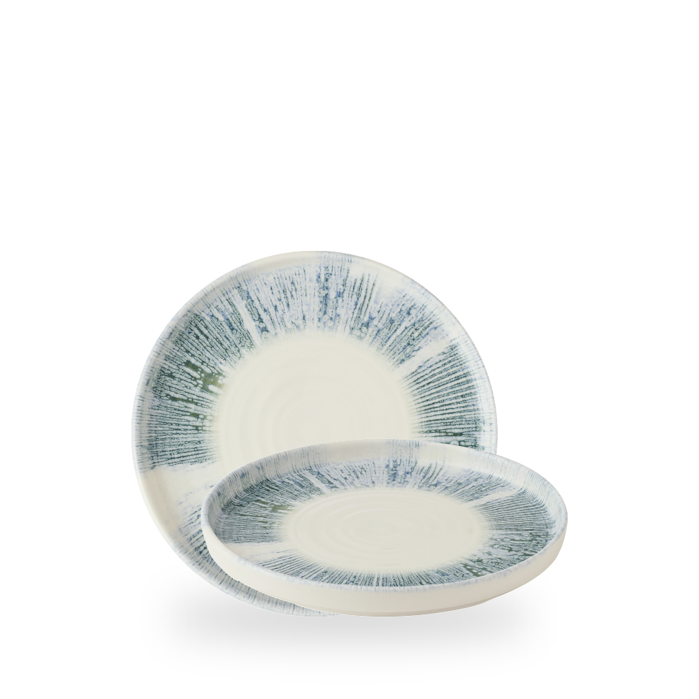 Churchill, Inked Lyra : Blue - Teller flach m. erhöhten Rand, 21 x 2 cm