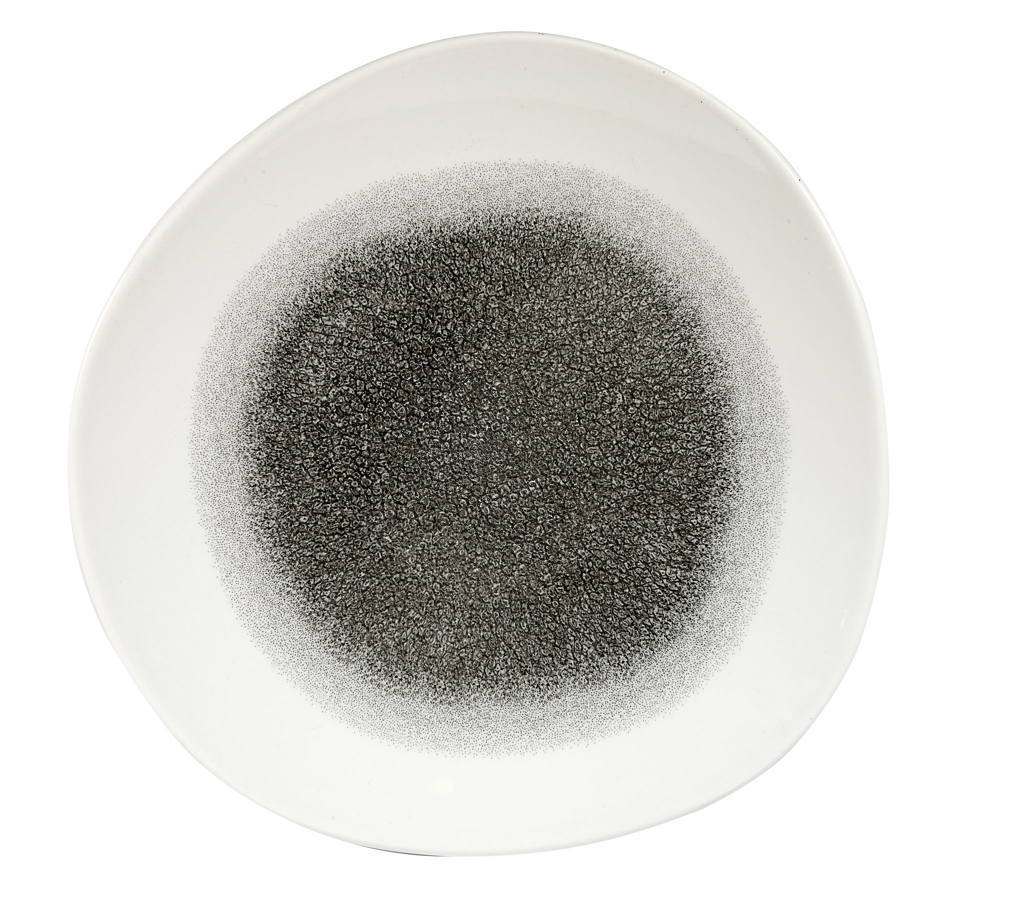 Churchill, Raku : Quartz Black - Teller flach rund Organisch, 28,6 cm