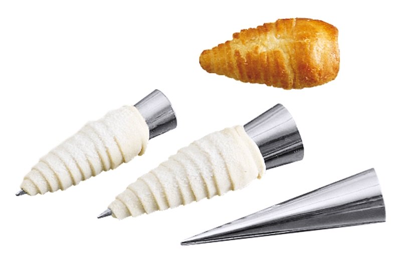 Schillerlockenform, Cornet-Förmchen, EdSt., D: 3,5 cm, L: 14 cm